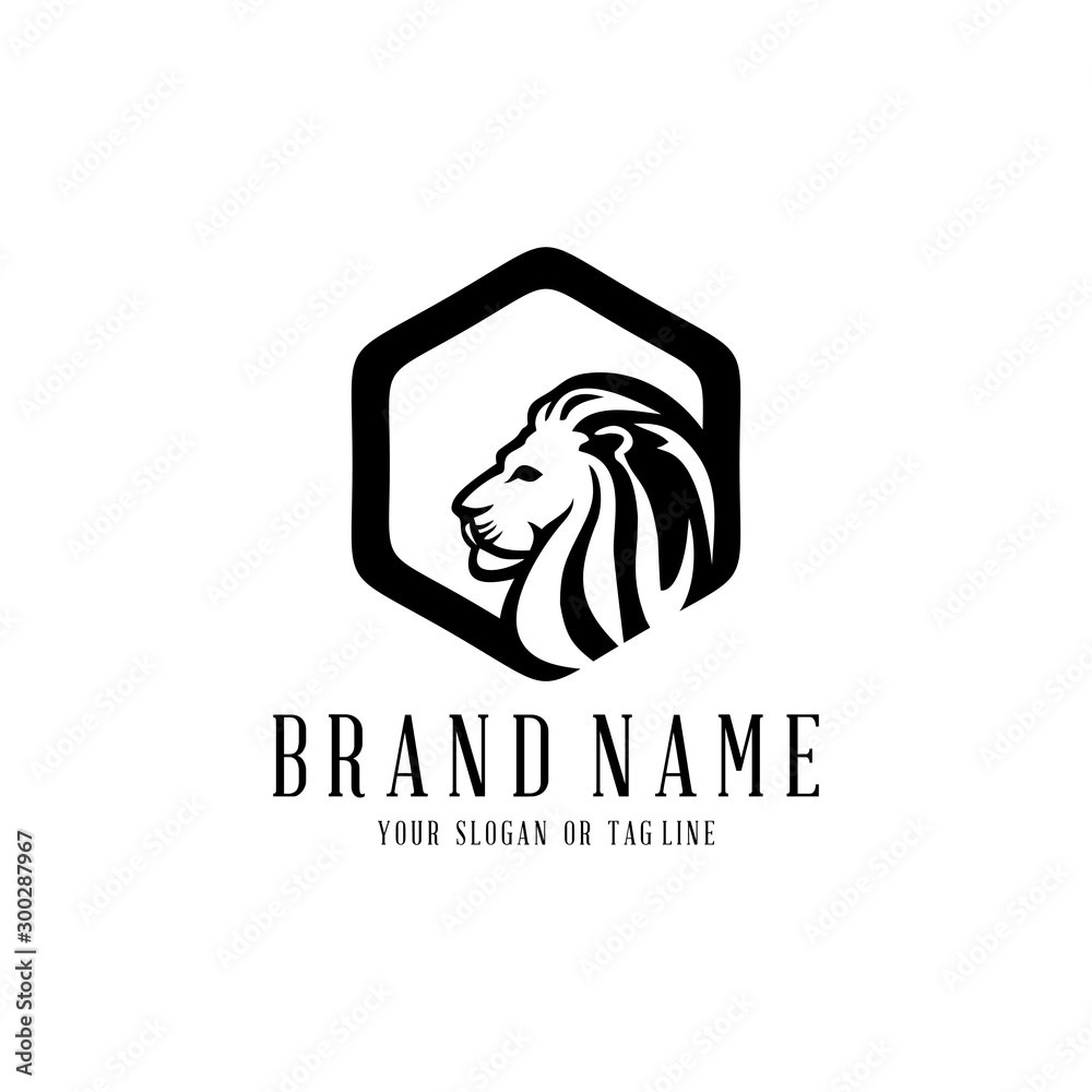 lion logo design vector template white background lion logo design vector template white background