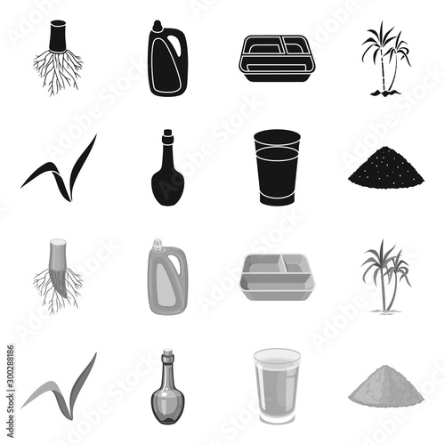 Isolated object of natural and production sign. Set of natural and agricultural vector icon for stock.
