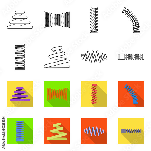 Isolated object of spiral and compression icon. Collection of spiral and pressure stock vector illustration.