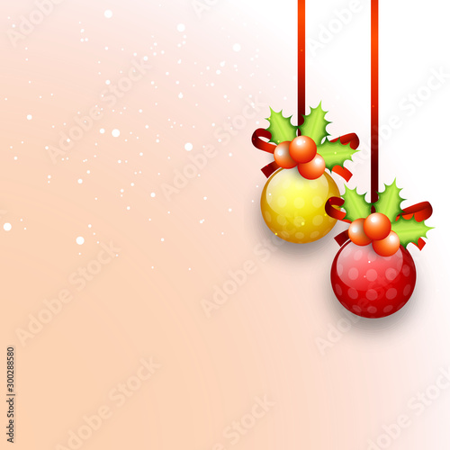Xmas Balls with Mistletoe for Christmas celebration.