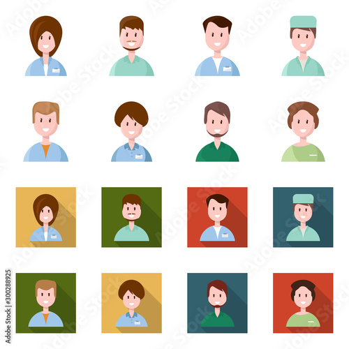 Vector illustration of medical and clinic logo. Set of medical and profession stock symbol for web.