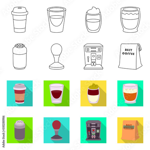 Isolated object of cafe and house logo. Set of cafe and service stock symbol for web.