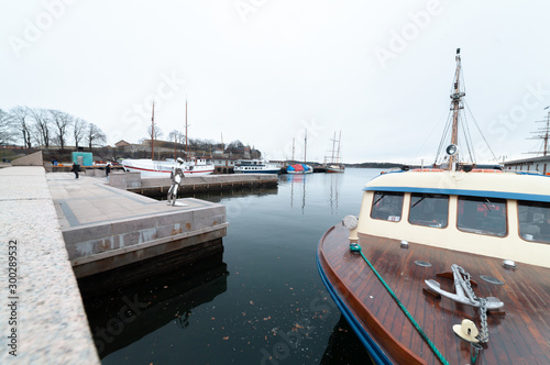 Canvas Print Oslo boat docks
