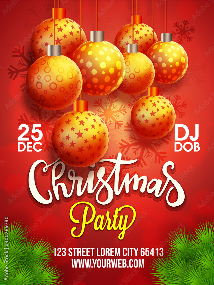 Christmas Party template, banner or Flyer.
