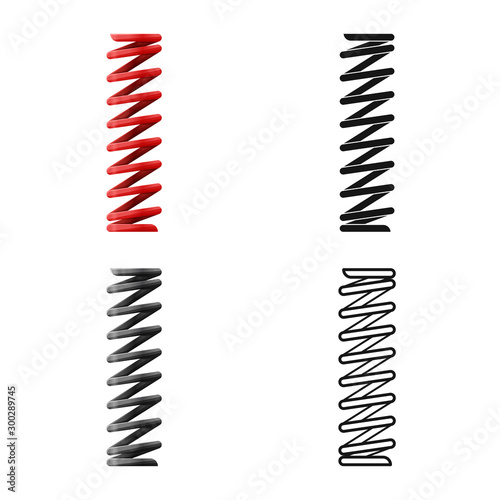Isolated object of coil and spiral logo. Graphic of coil and absorber vector icon for stock.