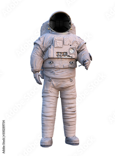 astronaut, standing spaceman isolated on white background 