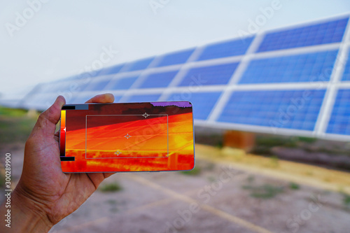 New technology for the future(thermal image camera by mobile phone), Industrial equipment used for checking the internal temperature of the machine for preventive maintenance