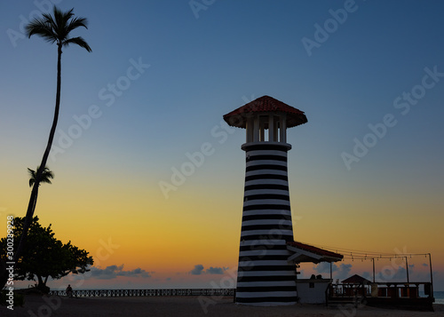 caribbean sea sunrise lighthouse