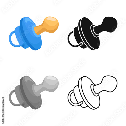 Isolated object of nipple and pacifier icon. Graphic of nipple and rubber vector icon for stock.