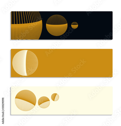 wired hemispheres banners gold ivory black