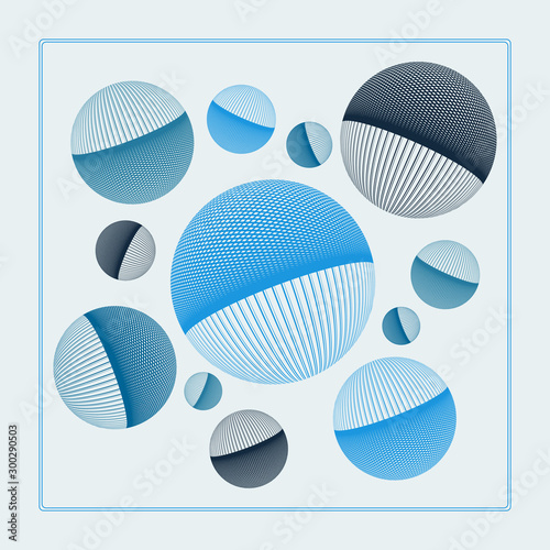 wired balloons illustration retro blue ivory