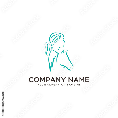 logo design horse care, horse training vector template