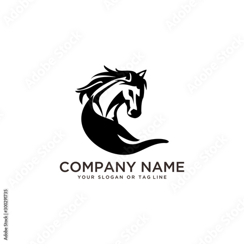 logo design horse care, horse training vector template
