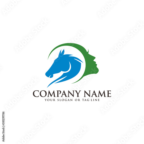 logo design horse care, horse training vector template