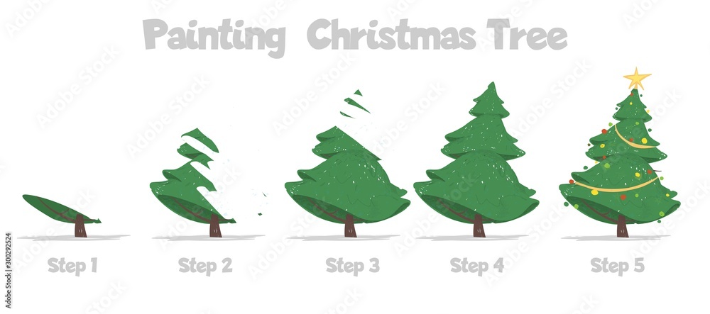 Christmas Tree Painting Step-by-Step Guide for Kid Christmas Tree Painting Step-by-Step Guide for Kid
