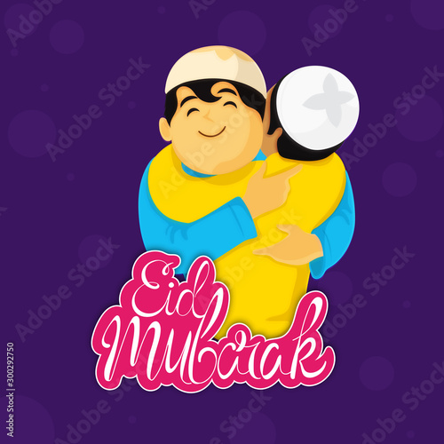 Muslim Men hugging each other on occasion of Eid.