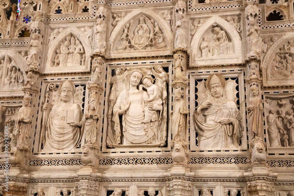 Detail from altar of Arezzo cathedral, Tuscany
