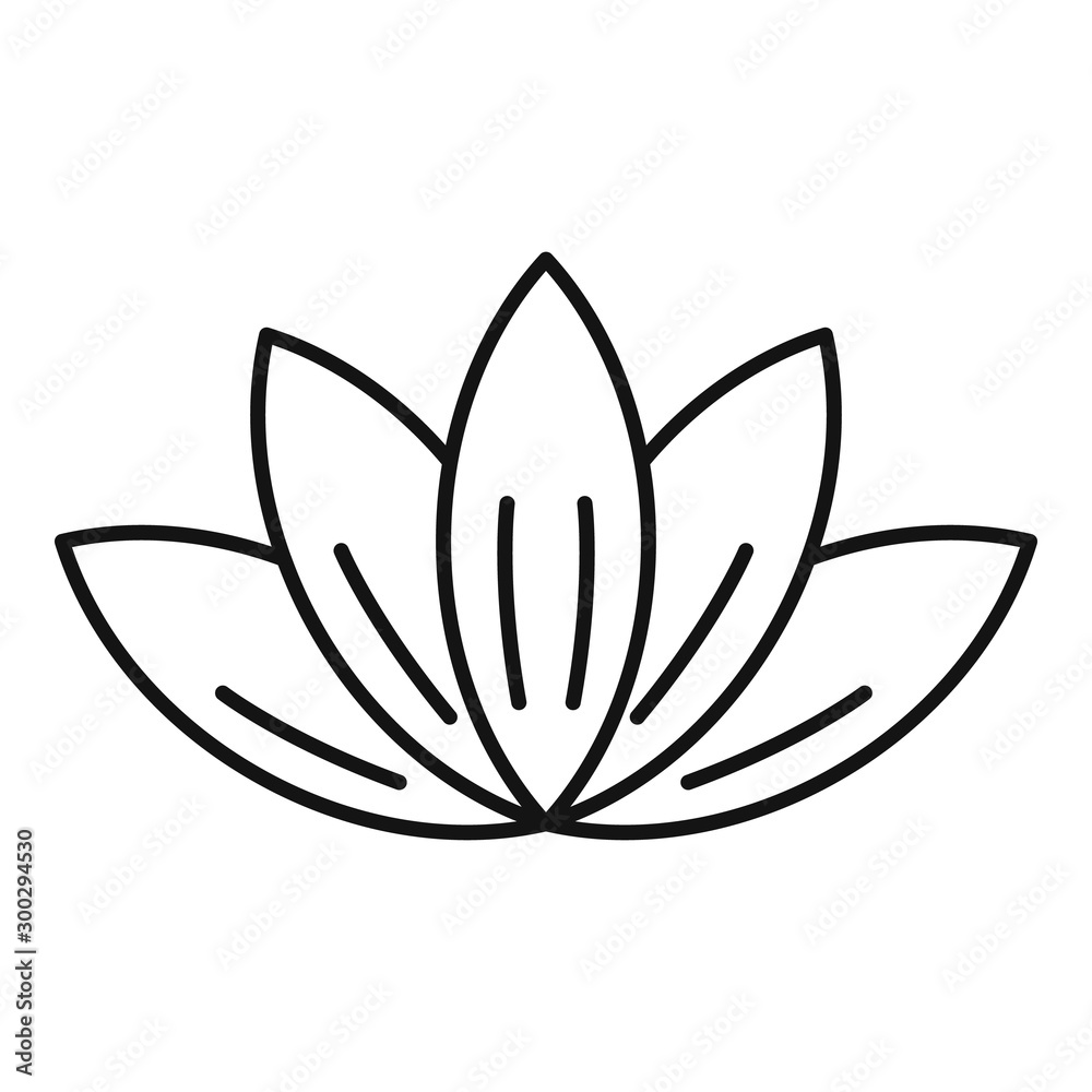 Yoga lotus icon. Outline yoga lotus vector icon for web design isolated on white background Yoga lotus icon. Outline yoga lotus vector icon for web design isolated on white background