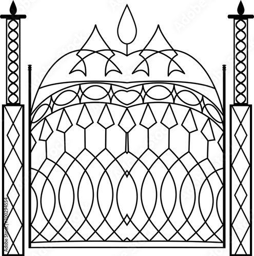Wrought Iron Gate, Ornamental Design