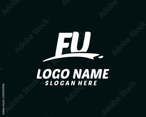 FU Initial with splash logo vector