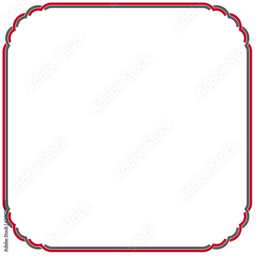 Vector intertwined color square frame. Isolated on white background