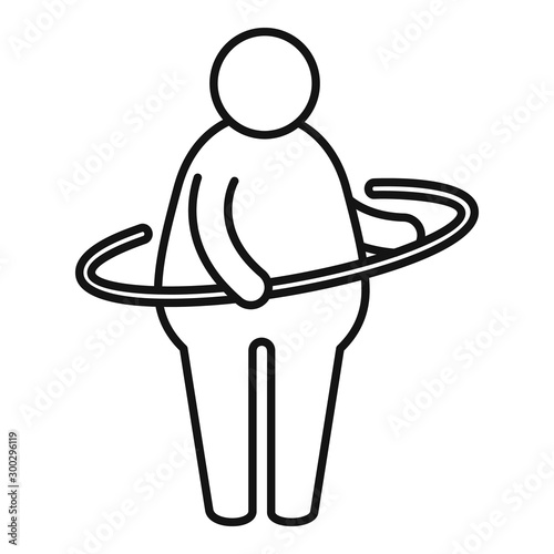 Overweight man circle icon. Outline overweight man circle vector icon for web design isolated on white background