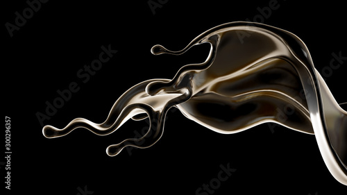 Splash fluid. 3d illustration, 3d rendering.