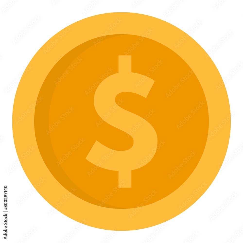 Dollar money coin icon. Flat illustration of dollar money coin vector icon for web design Dollar money coin icon. Flat illustration of dollar money coin vector icon for web design