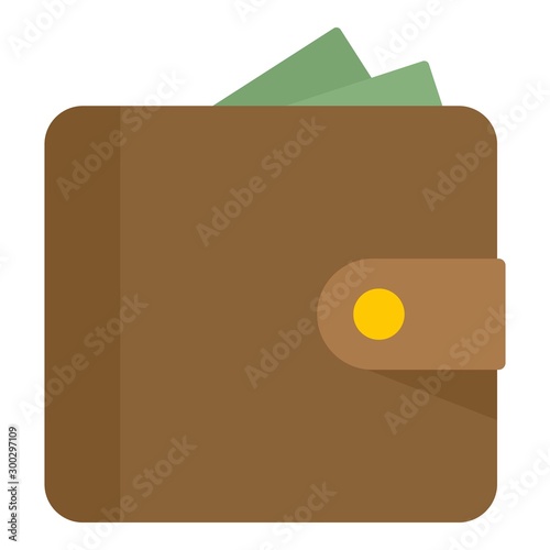 Money wallet icon. Flat illustration of money wallet vector icon for web design