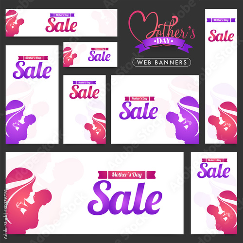 Mother's Day Sale web banners set.