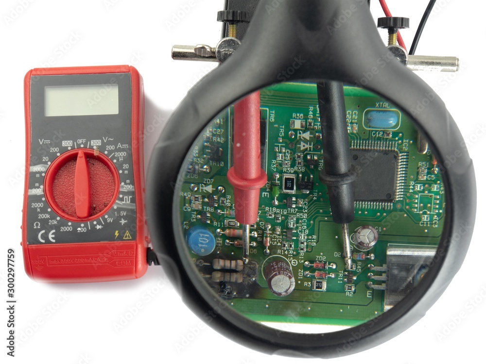 Fototapeta premium Repair and close up electronic circuit board. 