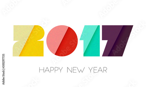 Colorful Text 2017 for New Year celebration.