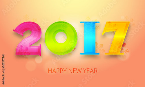 Colorful Text 2017 for New Year celebration.