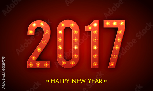 Creative Text 2017 for New Year celebration.