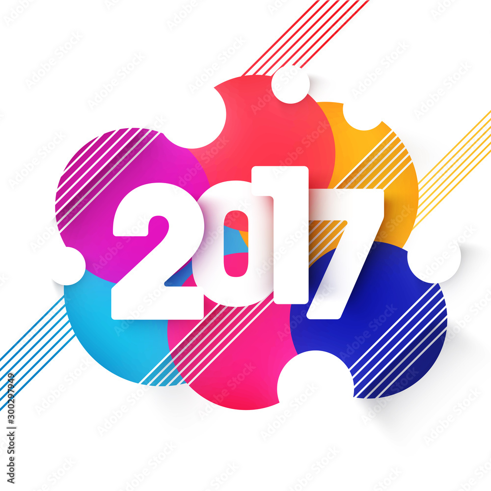 Stylish Text 2017 for New Year Celebration.