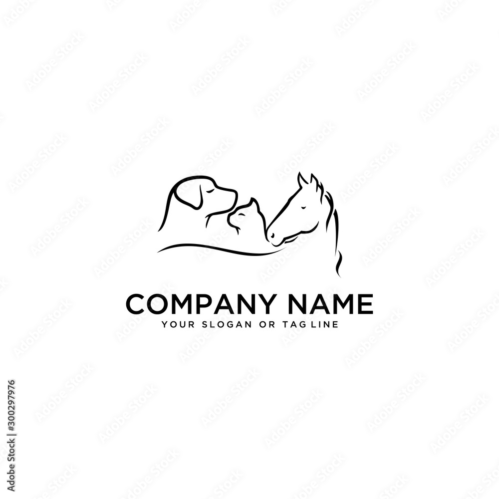 Obraz premium logo design Horse Dog Cat vector template