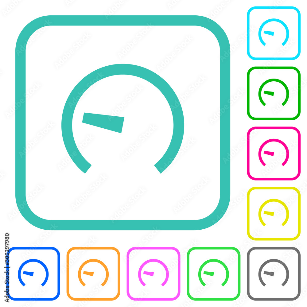 Speedometer vivid colored flat icons Speedometer vivid colored flat icons