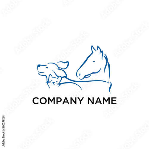 Obraz na płótnie projekt logo Koń Pies Kot wektor szablon