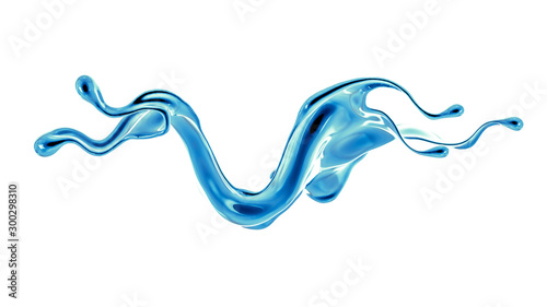 Splash fluid. 3d illustration, 3d rendering.