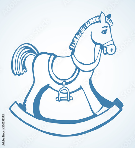 Toy horse swing. Vector drawing