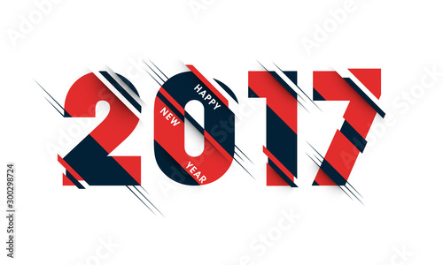 Creative text 2017 for New Year celebration.