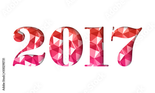 Creative text 2017 for New Year celebration.