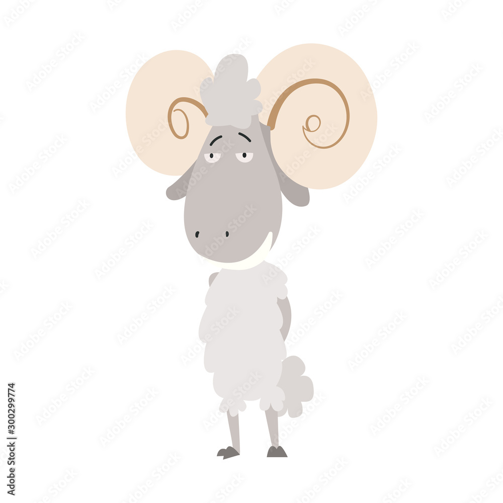 A vector illustration of ram. Domestic animal cartoon. A vector illustration of ram. Domestic animal cartoon.