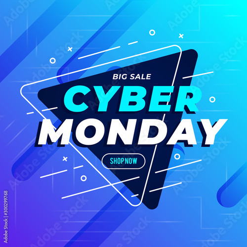 Cyber monday sale poster background vector