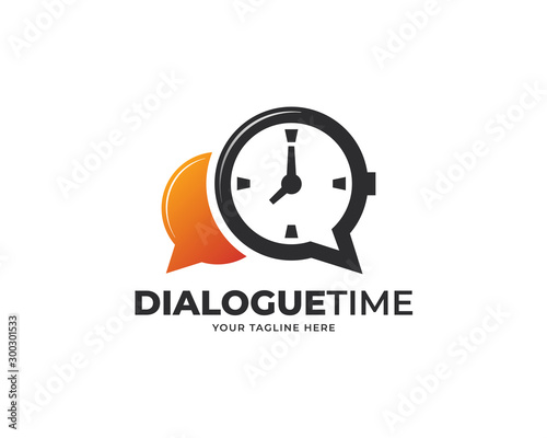 dialogue time logo design vector