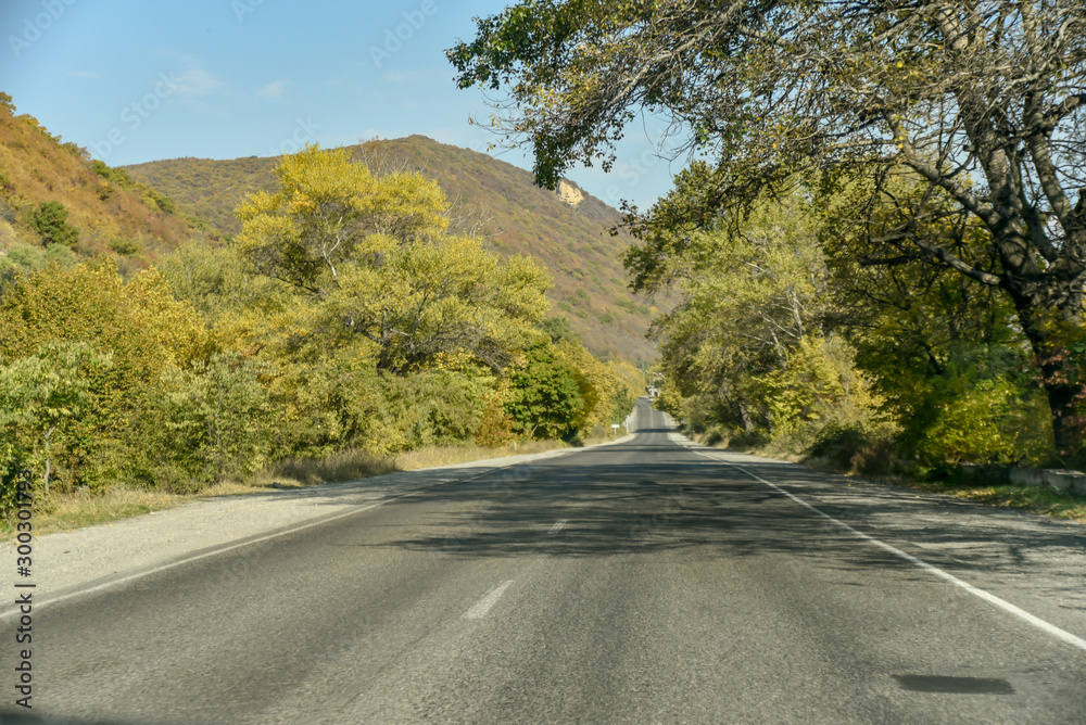 Road and nature view from Tbilisi to Kazbegi by private car