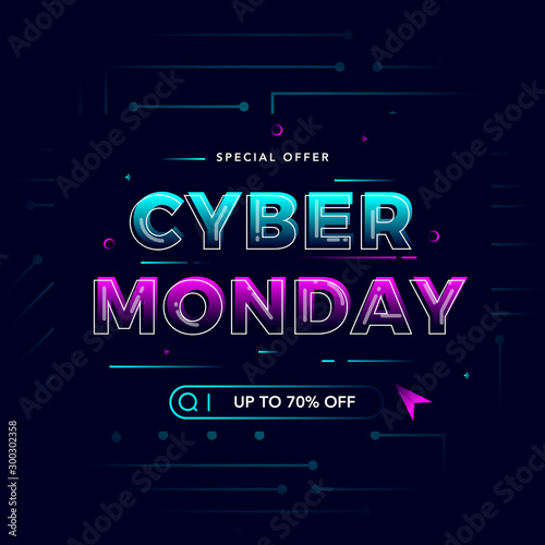 Cyber monday sale poster background vector