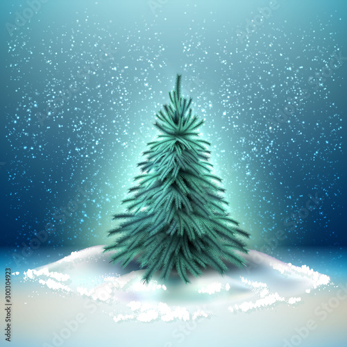 Vector christmas tree, xmas new year design