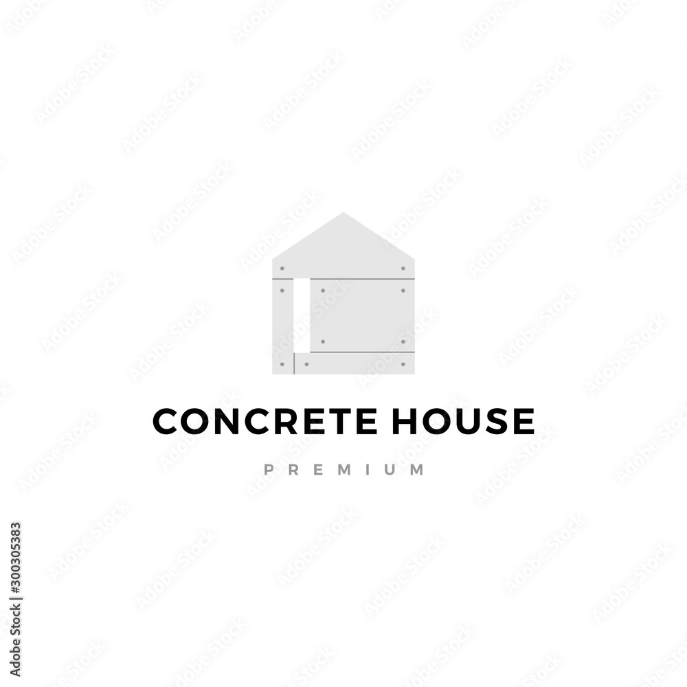 exposed concrete house logo vector icon illustration