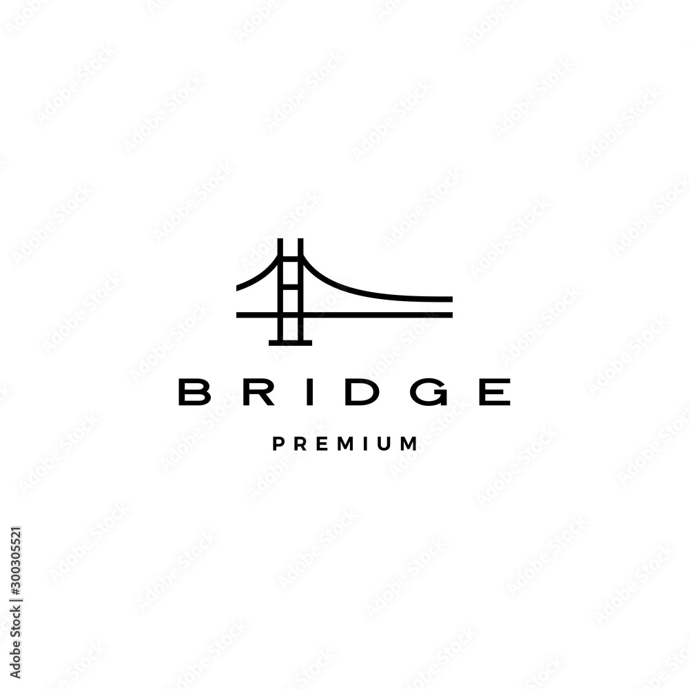 bridge logo vector icon illustration line outline monoline bridge logo vector icon illustration line outline monoline
